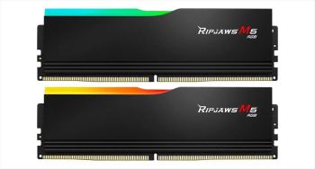 RAM DDR5 64GB(2x32GB) 6000MHz CL32 G.SKILL Ripjaws M5 RGB Intel XMP Black F5-6000J3238G32GX2-RM5RK