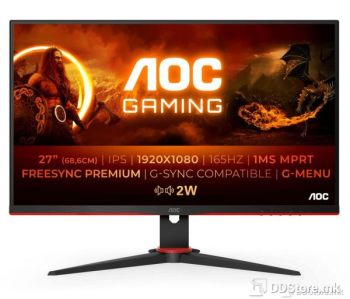 [C]Monitor AOC 27" 165Hz 27G2SPAE/BK FullHD Frameless 1ms IPS Gaming WLED, speakers