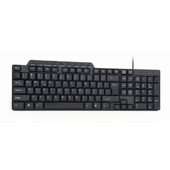 Gembird Compact multimedia keyboard, USB, US layout, black, PN:KB-UM-104