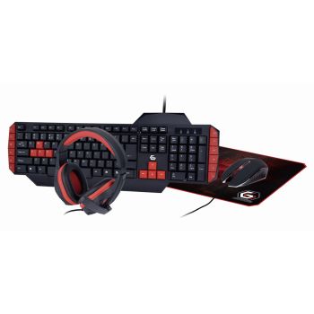 Gembird Ultimate 4-in-1 Gaming kit Keyboard & Mouse & Mousepad & Headphones, US layout, PN:GGS-UMG4-02