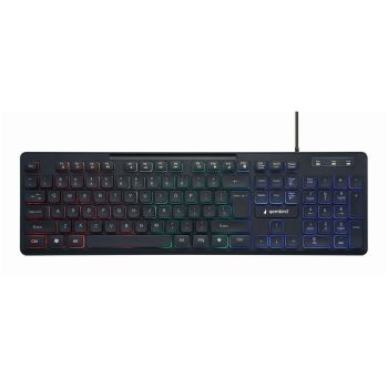 Gembird "Rainbow" backlight multimedia keyboard, black, US layout, PN:KB-UML-02