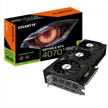 VGA GIGABYTE RTX 4070 Ti SUPER WINDFORCE OC 16GB GDDR6X, HDMI, 3xDP, GV-N407TSWF3OC-16GD