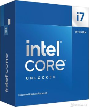 CPU Intel Core i7-14700KF Raptor Lake 20-Core E2.5GHz/P3.4GHz LGA1700 33MB BOX w/o Graphics/Cooler