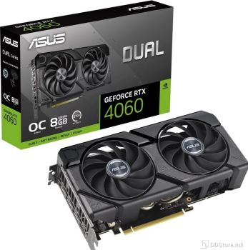 ASUS DUAL-RTX4060-O8G-EVO, NVIDIA GeForce RTX 4060, PCI Express 4.0, OpenGL 4.6, 8GB GDDR6, 2535 MHz