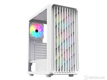 ATX Midi Tower Case SAMA 205A White ARGB w/USB 3.0, USB 2.0, 4x 120mm LED Fans