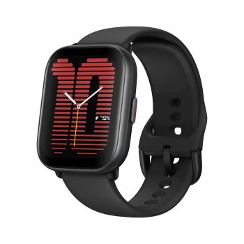 Amazfit Active Midnight black, Ultra-slim and Light Design, AMOLED 1.75inc Display (390x450), Bluetooth 5.2, GPS  GLONASS  GALILEO  BDS