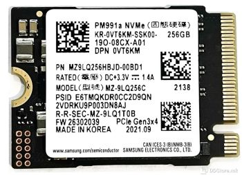 [C] SSD M.2 256GB SAMSUNG NVMe PM991a MZ9LQ256HBJD-00BD1 2230