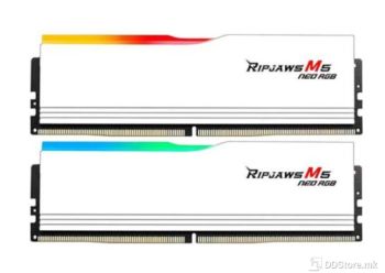 RAM DDR5 32GB(2x16GB) 6000MHz CL36 G.SKILL Ripjaws M5 NEO RGB AMD EXPO White F5-6000J3648D16GX2-RM5NRW