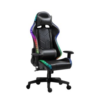 GAMING Chair GALAXY, Black with LED LIGHT + REMOTE  CONTROL, maximum load 150 kg, unfolding(up to 160°), number of legs: 5, height: 135