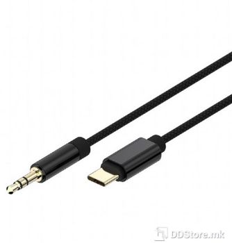 Cable USB type-C to stereo 3.5 mm AUX cable 1.5 m black