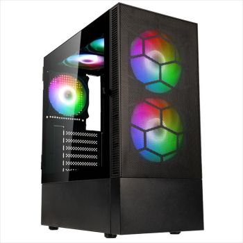 CASE KOLINK ATX OBSERVATORY MX Mesh ARGB w/Tempered glass, 2x140mm, 3x120mm UMBRA A-RGB fan, black