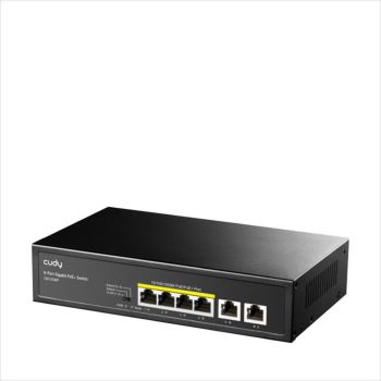 NET Switch POE+ CUDY 6-port 10/100/1000 (4 POE) GS1006P, 65W, Metal