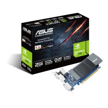 ASUS GT710-SL-2GD5-BRK-EVO, Graphics Engine: NVIDIA GeForce GT 710, Bus Standard: PCI Express 2.0, Video Memory: DDR5 2GB, Engine Clock