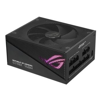 ASUS 750W Gold PSU ROG-STRIX-750G Aura Edition, ROG heatsinks cover critical components, Axial-tech fan design, Dual ball fan bearings,