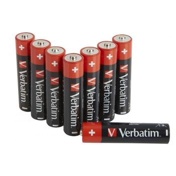 VERBATIM AAA BATTERY ALKALINE 8 PACK (HANGCARD), 1.5V