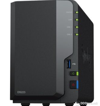 Synology NAS DS223 2-Bay NAS Enclosure, 2 x 3.5/2.5" SATA HDD/SSD Drive Bays