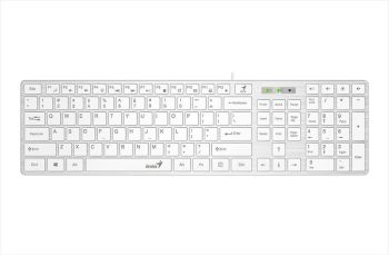 KEYBOARD WIRED USB GENIUS SLIM STAR 126 WHITE