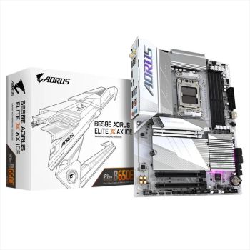 MB AM5 B650 AORUS ELITE X AX ICE GIGABYTE 4xDDR5 8000Mhz (O.C), HDMI, DP, PCI-Ex16 4.0, 2xPCI-Ex16 3.0, M.2 PCIe 5.0, 2xM.2 4.0, 4xSATAIII, Wi-Fi 6E, BT 5.3