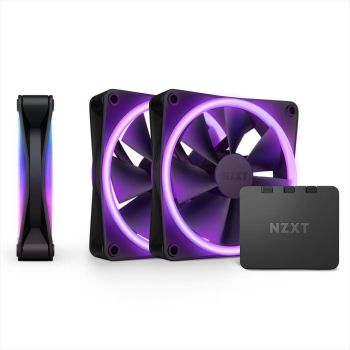 COOLERS CASE FAN 120mm NZXT 3x F120 RGB CORE DUO BLACK PWM, Static Pressure, 1.800 RPM,  w/controller RF-D12TF-B1