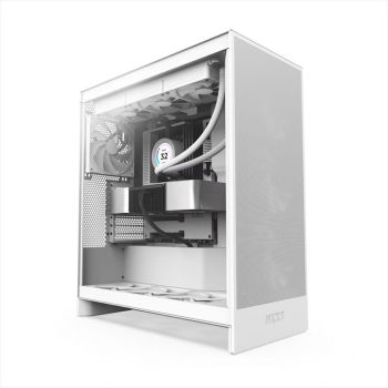 CASE NZXT E-ATX Mid-Tower H7 FLOW (2024) w/WINDOW Front & top MESH 3xF120Q Quiet fans, USB 3.2 type-C, 2xUSB 3.2 type A, Matte White CM-H72FW-01