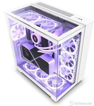 ATX Mid Tower Case NZXT H9 Elite White w/2x USB 3.2, Type-C 3x 120mm (F120RGB Duo) 1x 120mm F120Q