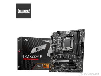 MB MSI PRO A620M-E AM5 DDR5 6800MHz OC SATA3 M.2 USB 3.2 HDMI/VGA GBit LAN