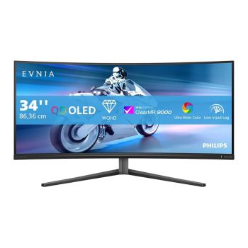 PHILIPS WQHD Evnia 34M2C6500, 34 Inch OLED WQHD Curved Gaming Monitor, 175 Hz, 0.03 ms