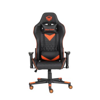 Meetion CHR14 GAMING chair Black&Orange, Leather, Adjustable handrail