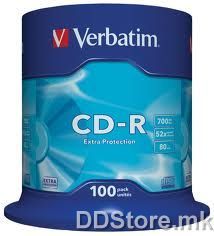 Verbatim CD-R,52x, extra protection, cake of 100
