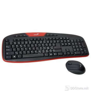 Genius KB-8005, Wireless combo Keyboard + Mouse, Black/Red