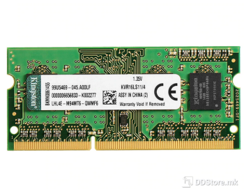 Kingston 4GB CL11 DDR3 1600MHz Low Voltage SODIMM Notebook Memory