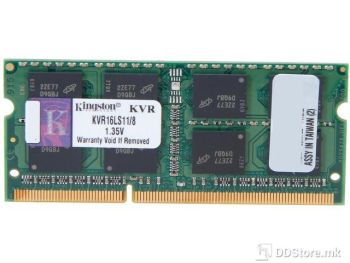Kingston 8GB CL11 DDR3 1600MHz Low Voltage SODIMM Notebook Memory