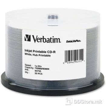 Verbatim CD-R,52x, Printable cake/spindle of 50 41908/43794/43309