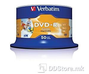 Verbatim DVD-R,4.7Gb 16x, Printable, spindle/ cake of 50 43533/43649