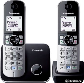 Telephone Panasonic KX-TG6812FXB with 2 Handsets Black