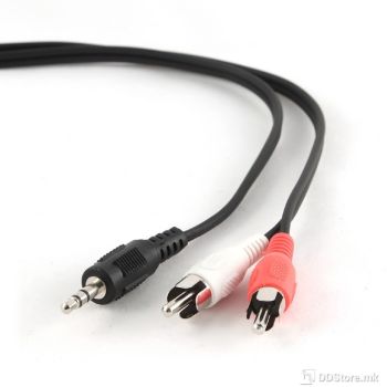 Cable Stereo Plug 3,5mm to Double Stereo Sockets 3,5mm 10cm audio Black