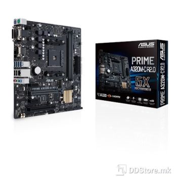 ASUS PRIME A320M-C R2.0, AMD AM4 Socket for AMD Ryzen™/7th Gen A-series/Athlon™ CPU up to 8 cores