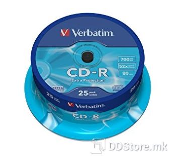 Verbatim CD-R 700Mb,52x, Extra protection spindle/cake of 25 43807/43432