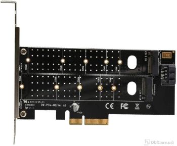 CONVERTOR PCI-X (4x) TO 2 x M.2 (SATA + NVME) ,  TXB044, LP