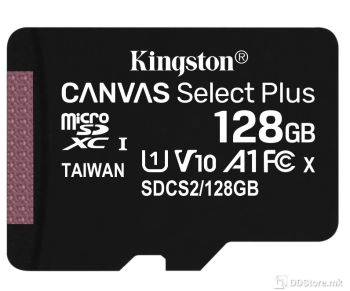 Kingston 128GB SDXC Canvas Select Plus CL10 Secure Digital UHS1 U3 V30 100MB Read