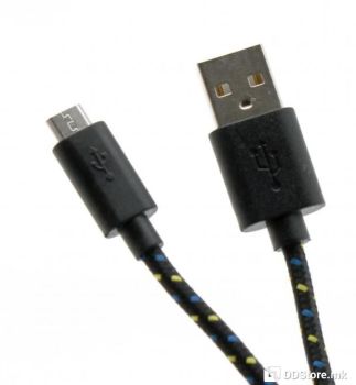 Cable USB 2.0 A-plug to Micro B-plug 1m SBOX Braided Black