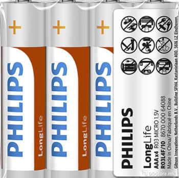 Batteries Philips LongLife AAA Zinc 4pack
