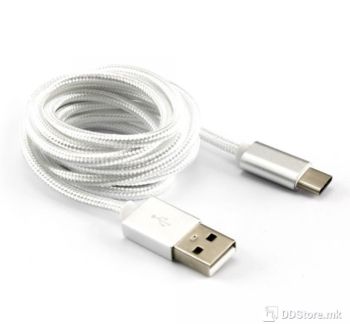 Cable USB 2.0 AM to Type-C 1.5m SBOX Braided Fruity White