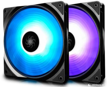Case Fan 140x140x26 Deepcool RF 140 - 2 in 1 - 1200rpm Super Silent, RGB LED w/Cable Controller