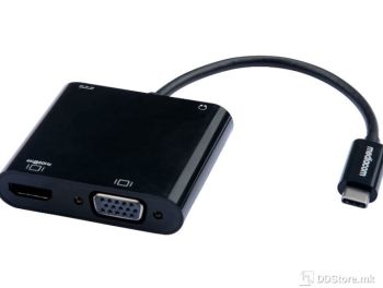 Adapter USB Type-C to 4K HDMI + VGA + USB C PD + 3.5mm Audio Mediacom