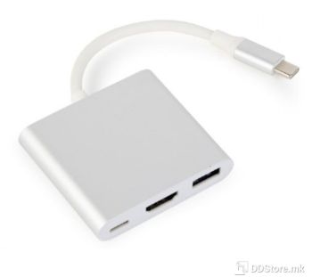 Adapter USB Type-C to 4K HDMI + USB A + USB C Silver
