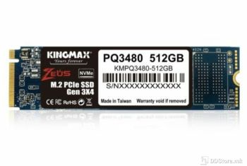 Kingmax SSD, M.2, 512GB, 2280, PCIe NVMe Gen 3x4, PQ3480, Zeus