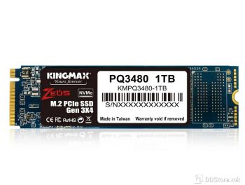 Kingmax SSD, M.2, 1TB, 2280, PCIe NVMe Gen 3x4, PQ3480, Zeus