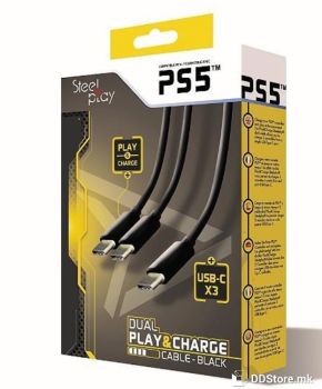 SteelPlay for DualPlay & Charge PS5 Controllers Cable USB-C