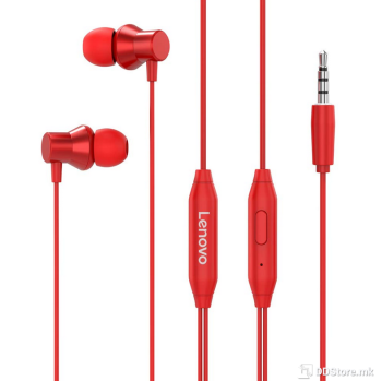 LENOVO HF130 Metal Headset w/microphone, Red